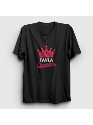 Presmono Unisex Siyah Backgammon Queen Tavla Kraliçesi Oyun V2 T-Shirt