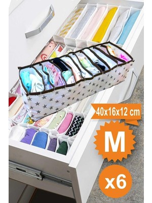 Ozka Concept Helen's 6 Adet 11 Gözlü Çekmece Içi Akordiyon Organizer M 40X16X12 - Kumaş - Çekmece Içi