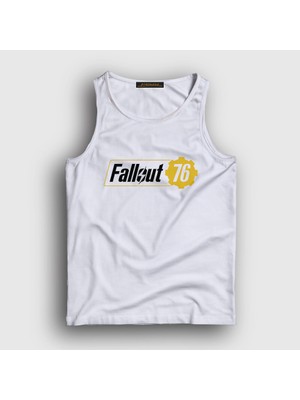 Presmono Unisex Beyaz Fallout 76 Logo Oyun Atlet