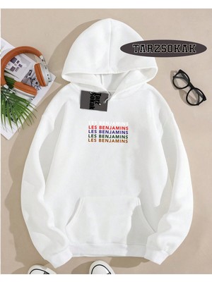 Tarzsokak Kapşonlu Sweatshirt Beyaz Lesbenjaminss Özel Tasarım
