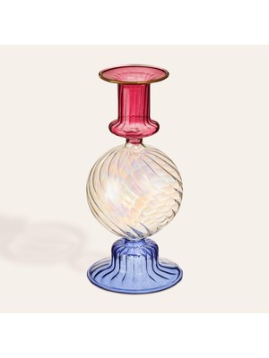Ozka Concept Nanjıng Renkli Borosilikat Cam Şamdan 8X8X18 cm