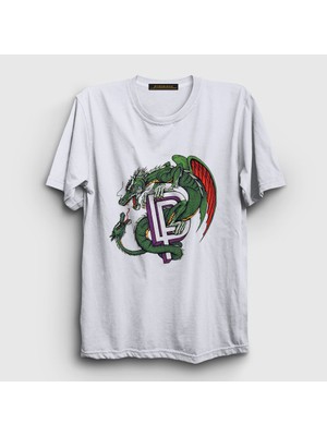 Presmono Unisex Beyaz Dragon Deep Purple Rock T-Shirt