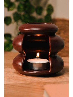 Ozka Concept Love Bundles Bordo Mat Tasarım Seramik El Yapımı Buhurdanlık Bordo