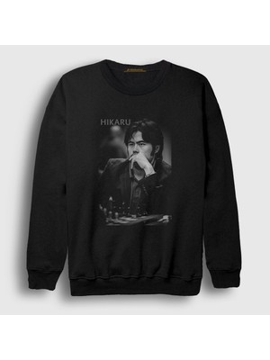 Presmono Unisex Siyah Hikaru Nakamura Büyükusta Satranç Sweatshirt