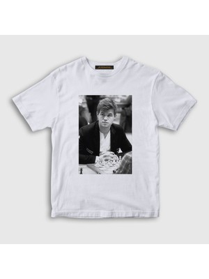 Presmono  Çocuk Beyaz Magnus Carlsen Büyükusta Satranç T-Shirt