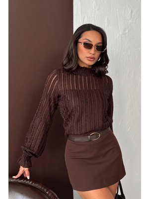 Very Moda Simli Sakallı Bluz | F1852
