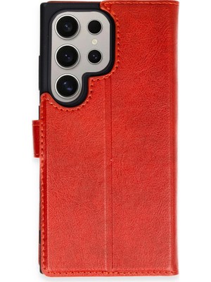 Fırsatkolik Galaxy S24 Ultra Kılıf Trend S Plus Kapaklı Kılıf - Kırmızı