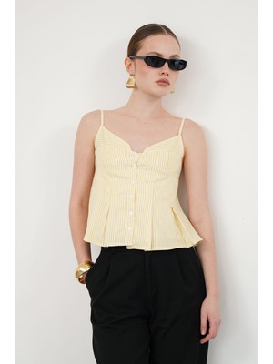 Very Moda Çizgili Askılı Bluz | D2791
