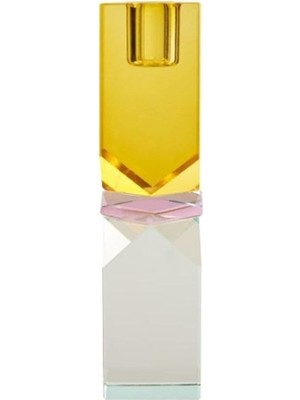 Ozka Concept Kristal Mum Tutucu, Sarı/pembe/açık Nane, 16X4X4 cm