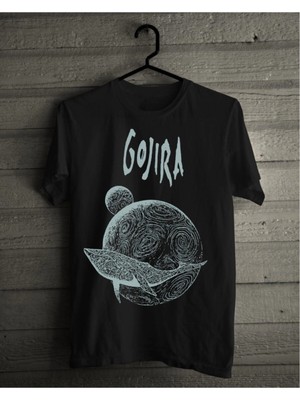 Tarzsokak Gojira Flying Whales Metal Band Baskılı Penye Füme Tişört