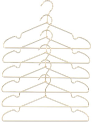 Ozka Concept Textile 6'lı Altın Renk Metal Giysi Askısı 22 x 41 x 0.4 cm