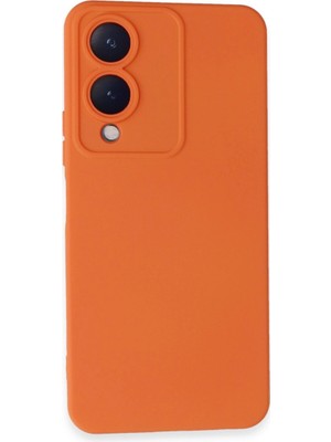 Uravas Store Vivo Y17S Kılıf Nano Içi Kadife Silikon - Turuncu