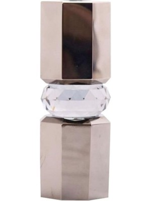 Ozka Concept Kristal Mum Tutucu, Krom/duman, 5,5X5,5X15 cm
