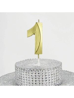 Ozka Concept 1 Bir Rakamlı Gold (Altın) Mum 6.5 cm