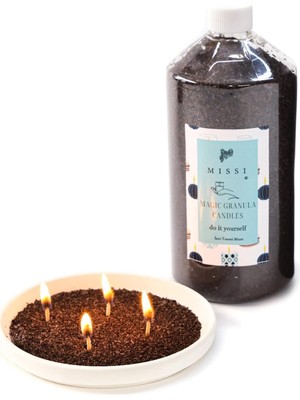 Ozka Concept Mi̇ssi̇ Yaratıcı Inci Tozu Siyah Renk Mum (30 Adet Fitil ile BIRLIKTE)-400 gr