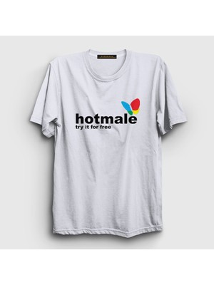 Presmono Unisex Beyaz Hotmale Try It For Free T-Shirt