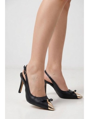 Kuum London K145-25882 Kadın Topuklu Arkası Açık Stiletto Ayakkabı