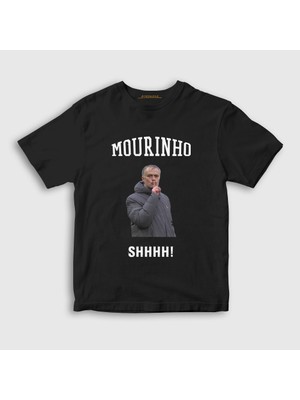 Presmono  Çocuk Siyah Shhhh Jose Mourinho T-Shirt