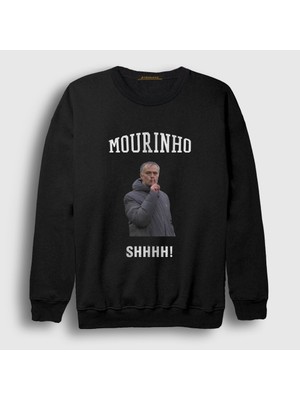 Presmono Unisex Siyah Shhhh Jose Mourinho Sweatshirt