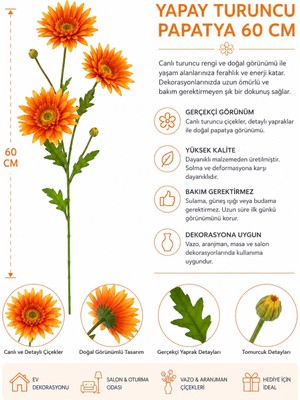 Gfsmore Yapay Turuncu Papatya 60 cm