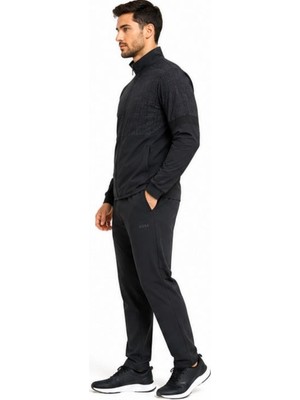 Boss Desenli Regular Fit Siyah Eşofman Takımı