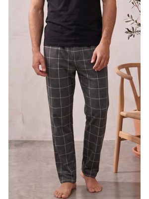 Farya Home Pamuklu Ekose Kareli Yazlık Erkek Pijama Altı Pantolon