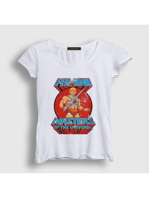 Presmono Kadın Beyaz Masters Of The Universe He Man T-Shirt