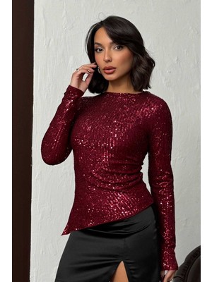 Very Moda Parlak Payetli Uzun Kollu Bluz - | F2060