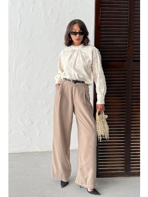 Very Moda Işlemeli Uzun Kollu Kadın Bluz - Şık ve Modern- | F1993