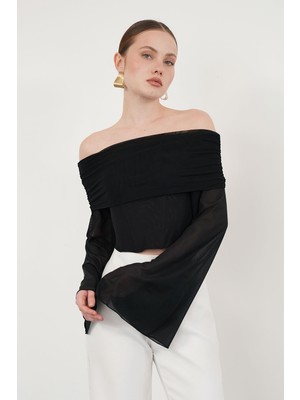 Very Moda D 2977 Uzun Kol Tül Bluz - | D2977
