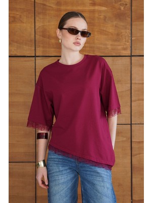 Very Moda Dantel Detaylı Tişört | D2956