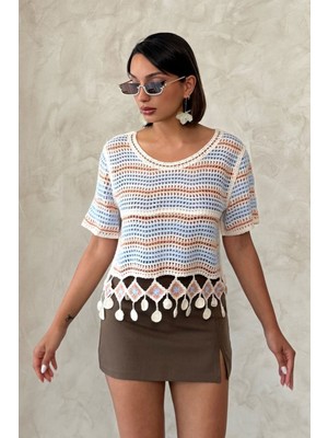 Very Moda Fileli Altı Ponponlu Bluz | D0002