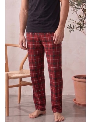 Farya Home Pamuklu Ekose Kareli Yazlık Erkek Pijama Altı Pantolon