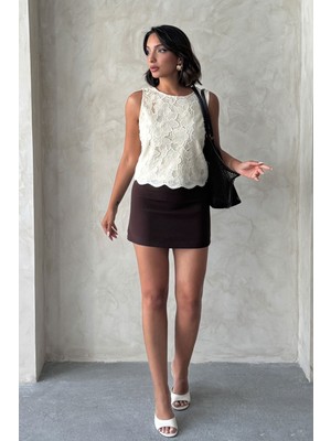 Very Moda Dantel Kolsuz Bluz | D2766