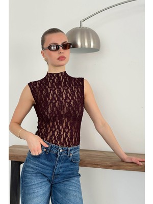 Very Moda Sıfır Kol Dantel Bluz | D2750