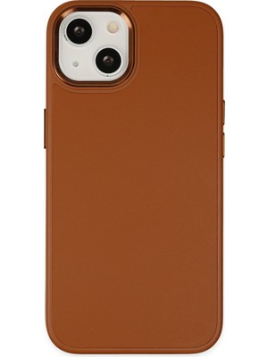 Fırsatkolik iPhone 14 Plus Kılıf Asya Deri Silikon - Kahverengi