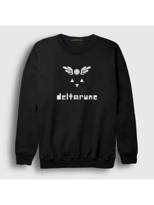 Presmono Unisex Siyah Logo Deltarune Oyun Undertale Sweatshirt