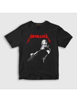 Presmono  Çocuk Siyah Guitar James Hetfield Metallica T-Shirt