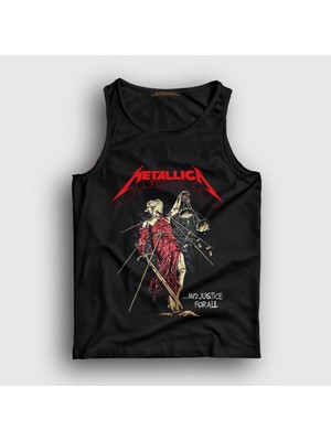 Presmono Unisex Siyah Lady Justice V2 Metallica Atlet