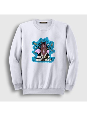Presmono Unisex Beyaz Life Bojack Horseman Sweatshirt