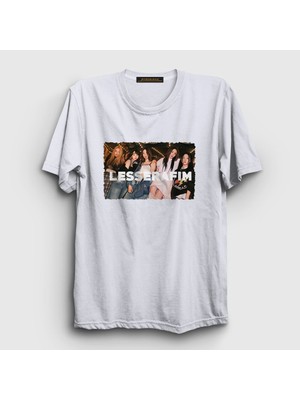 Presmono Unisex Beyaz Le sserafim K Pop T-Shirt