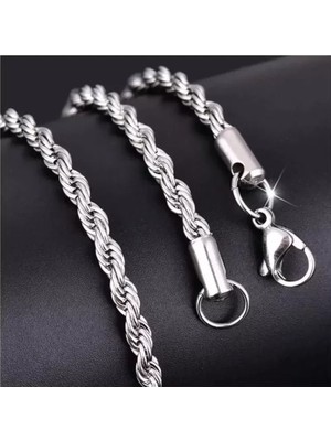 Kolye 925 Ayar Gümüş Burgu Zincir Unisex