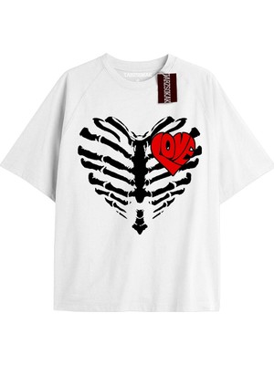 Tarzsokak Unisex Erkek/kadın Kalp Kaburga T-Shirt Siyah Kod 37