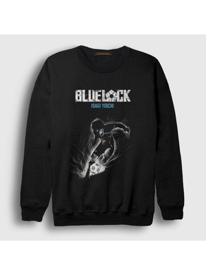 Presmono Unisex Siyah Isagi Yoichi Futbol Soccer Anime Bluelock Sweatshirt