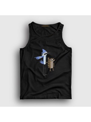 Presmono Unisex Siyah Pointing Mordecai And Rigby Regular Show Atlet