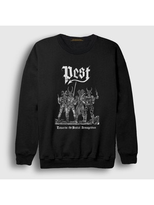 Presmono Unisex Siyah Towards The Bestial Armageddon Pest Sweatshirt