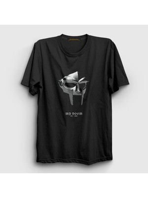 Presmono Unisex Siyah Metal Mask Rap Mf Doom T-Shirt