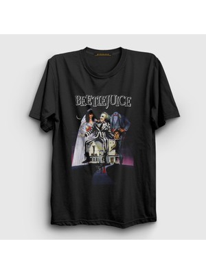 Presmono Unisex Siyah Poster Tim Burton Film Beetlejuice T-Shirt