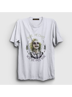 Presmono Unisex Beyaz Ghost With The Most Tim Burton Beetlejuice T-Shirt