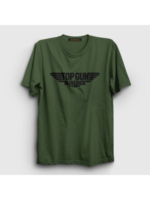 Presmono Unisex Haki Logo Maverick Tom Cruise Pilot Film Top Gun T-Shirt